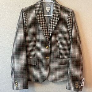 J. Crew Houndstooth Blazer - Black, White, Brown